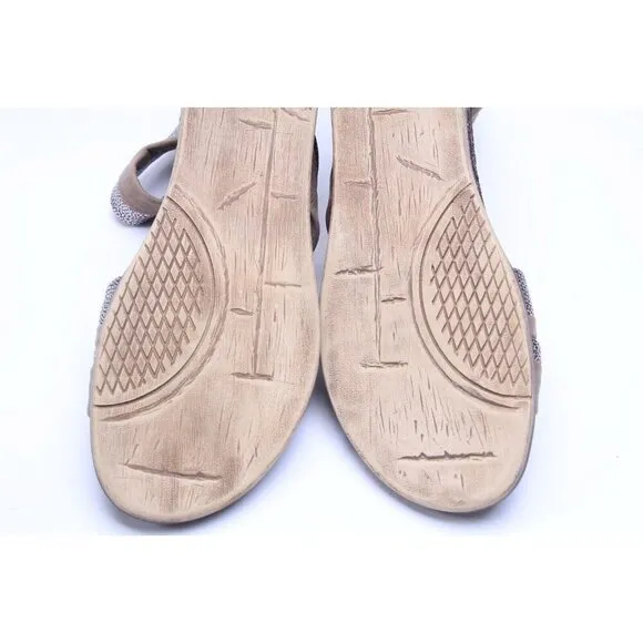 Otbt Sandals Strappy Leather Womens Shoes Back Zip Sz 8.5