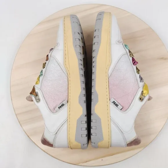 P448 Mason Shade White Ombre Leather Sneakers Rainbow Laces Women EU 39/ US 9.5