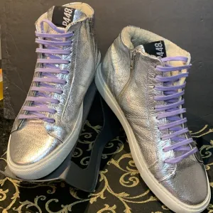 P448 Star 2.0 UNISEX silver/metallic high tops/sneakers/sz43  men’s 10/w…