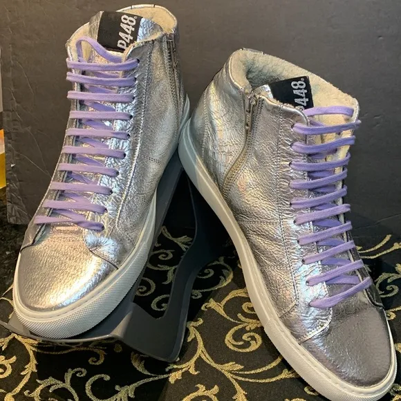 P448 Star 2.0 UNISEX silver/metallic high tops/sneakers/sz43  men’s 10/w…