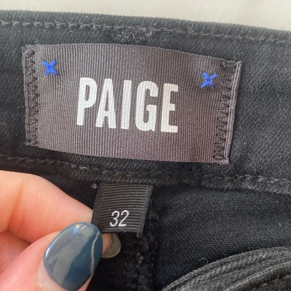 Paige High Rise Manhattan Jeans in Black Shadow Size 32 Gently Used