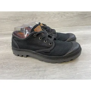 Palladium Pampa 03316087 Men's Sneaker US 8 Black Canvas Hiking Athletic Shoes