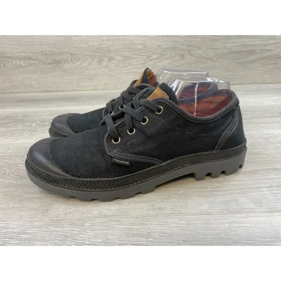 Palladium Pampa 03316087 Men's Sneaker US 8 Black Canvas Hiking Athletic Shoes