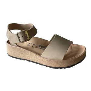 Papillio by Birkenstock Glenda Leather Wedge Sandal-Sandcastle-EU 37 FLAW