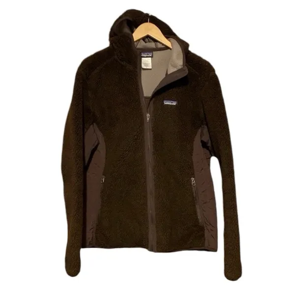 Patagonia full zip hooded jacket brown womens size XL