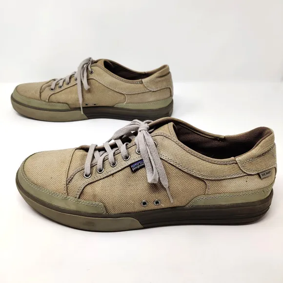 Patagonia Mens Whino Lace Hemp Shoes SIZE 14 Low Top Dark Burlap Casual Sneaker