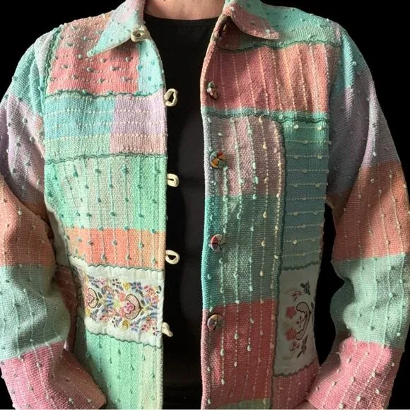 Patchwork Jacket Cotton 90’s Vintage Large jacket