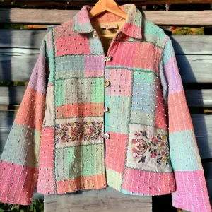 Patchwork Jacket Cotton 90’s Vintage Large jacket