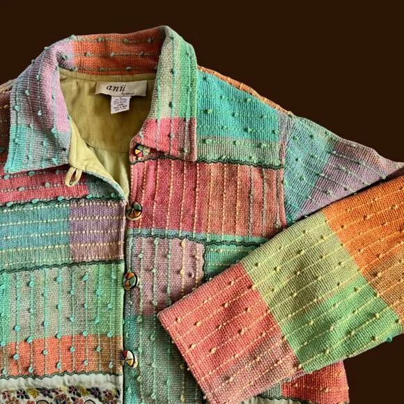 Patchwork Jacket Cotton 90’s Vintage Large jacket