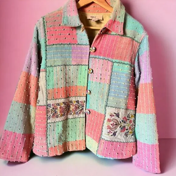Patchwork Jacket Cotton 90’s Vintage Large jacket