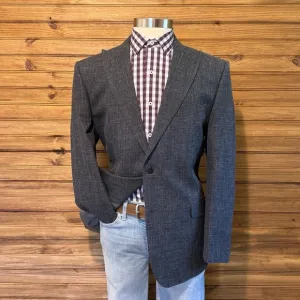 Paul Fredrick Men Blazer Sport Coat Two Button Casual Jacket 44R Wool Silk Linen