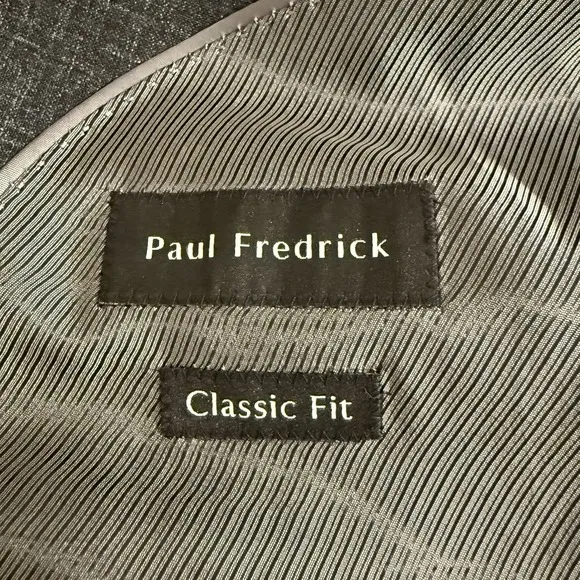 Paul Fredrick Men Blazer Sport Coat Two Button Casual Jacket 44R Wool Silk Linen