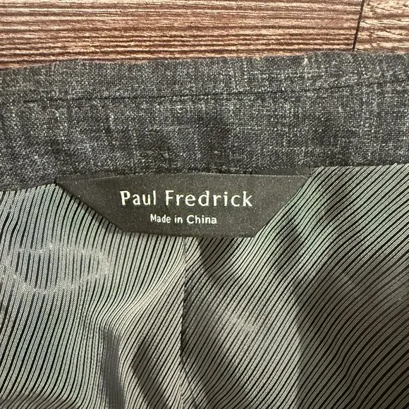 Paul Fredrick Men Blazer Sport Coat Two Button Casual Jacket 44R Wool Silk Linen