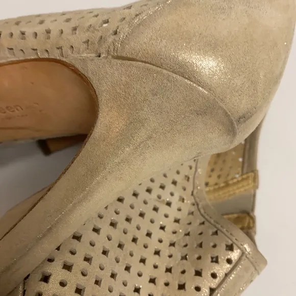 Paul Green Cream Sparkling Heeled Slip On Shoes Size 8