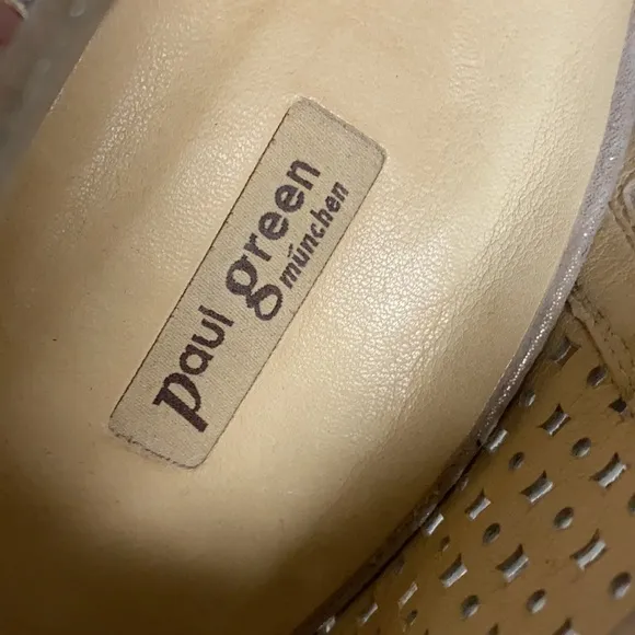Paul Green Cream Sparkling Heeled Slip On Shoes Size 8