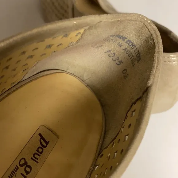 Paul Green Cream Sparkling Heeled Slip On Shoes Size 8