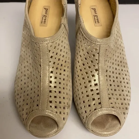 Paul Green Cream Sparkling Heeled Slip On Shoes Size 8