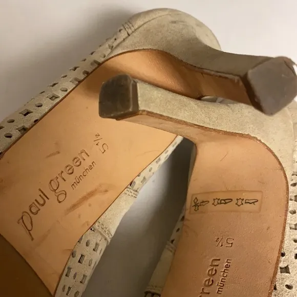 Paul Green Cream Sparkling Heeled Slip On Shoes Size 8