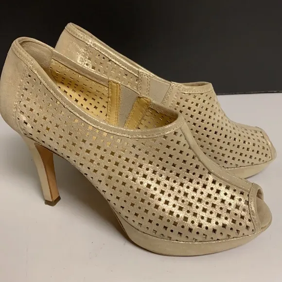 Paul Green Cream Sparkling Heeled Slip On Shoes Size 8