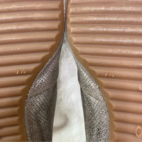 Paul Green Perry Metallic Smoke Leather Flat Loafers Size 7.5