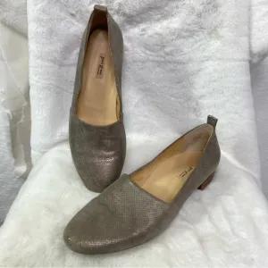 Paul Green Perry Metallic Smoke Leather Flat Loafers Size 7.5