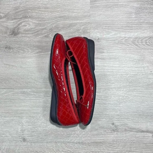 Paul Mayer Attitudes Red Patent Leather Bow Ballerina Flat Size 6B Women’s Shoes