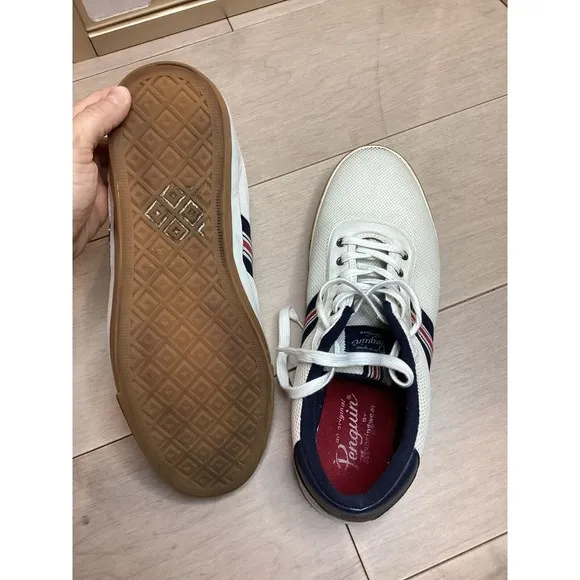 Penguin Men White Lucas Mesh Lace-Up Sneakers  Shoes Size US 13 Rts$159