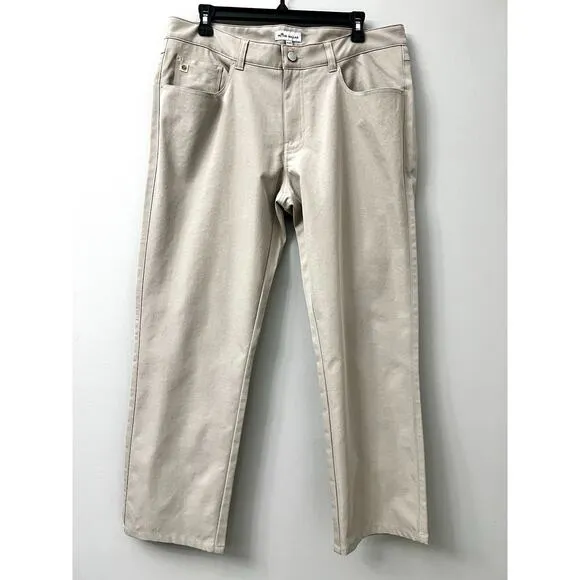 Peter Millar EB66 Size 34/32 Crown Sport 5 Pocket Performance Pants Golf Khaki