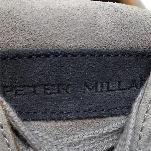 Peter Millar Vantage Suede Sneakers Mens Size 8.5 Gray Casual Athleisure Shoes