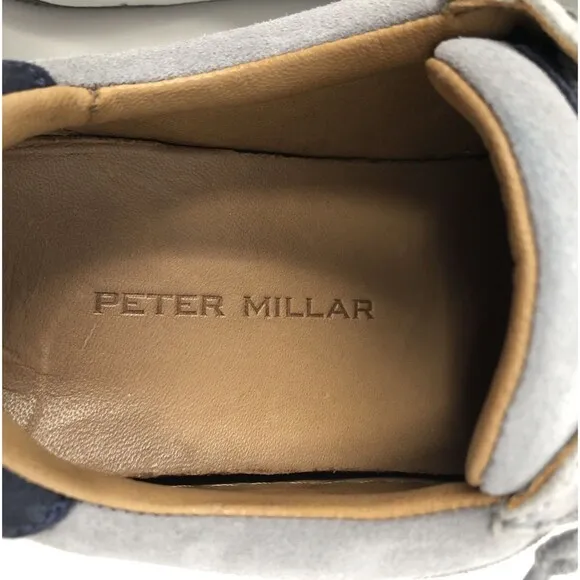 Peter Millar Vantage Suede Sneakers Mens Size 8.5 Gray Casual Athleisure Shoes