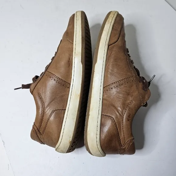 Piloti Avenue Driving Shoes Brown Leather Lace Up Sneakers Men's 8