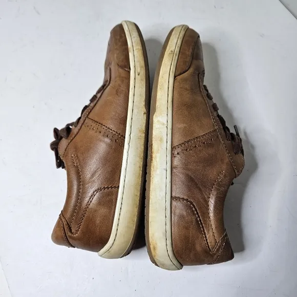 Piloti Avenue Driving Shoes Brown Leather Lace Up Sneakers Men's 8