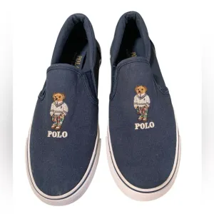 Polo Ralph Lauren Boy's Keaton Slip On PoloBear Sneaker Shoes, Size 4