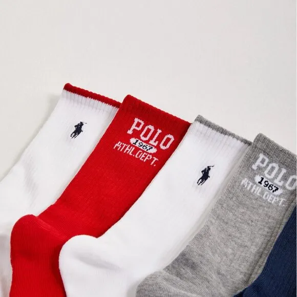 Polo Ralph Lauren Logo Crew Socks and Color Blocked Low Cut Socks 12 Pairs