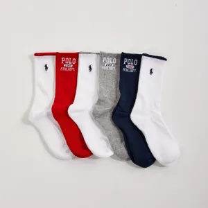Polo Ralph Lauren Logo Crew Socks and Color Blocked Low Cut Socks 12 Pairs