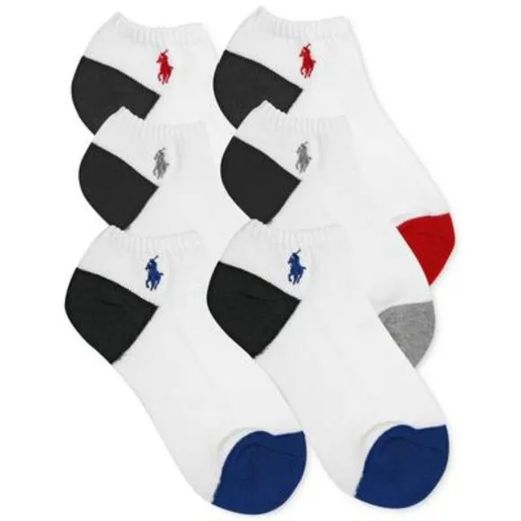Polo Ralph Lauren Logo Crew Socks and Color Blocked Low Cut Socks 12 Pairs