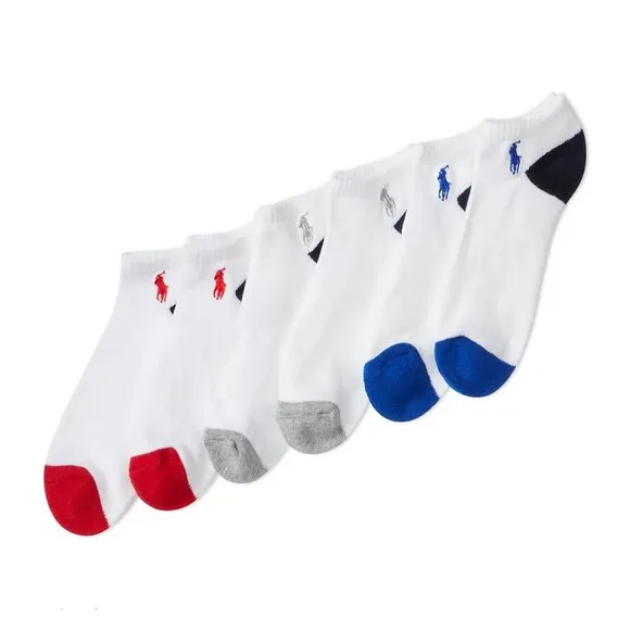 Polo Ralph Lauren Logo Crew Socks and Color Blocked Low Cut Socks 12 Pairs