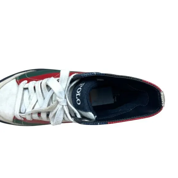 Polo Ralph Lauren Men Solomon Flag Sneakers High Top Sneakers Ski Sports Sz 8.5D