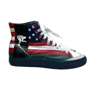Polo Ralph Lauren Men Solomon Flag Sneakers High Top Sneakers Ski Sports Sz 8.5D