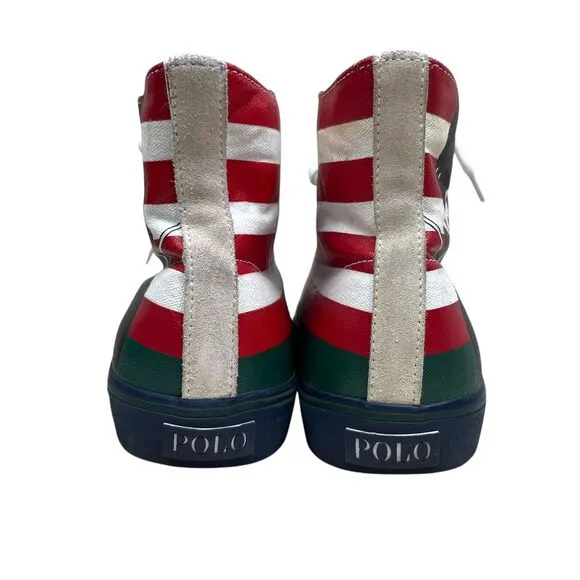 Polo Ralph Lauren Men Solomon Flag Sneakers High Top Sneakers Ski Sports Sz 8.5D