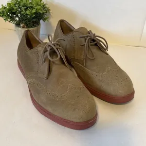Polo Ralph Lauren Orrick 10 D‎ Tan Suede Leather Brogue Wingtip Casual Shoes