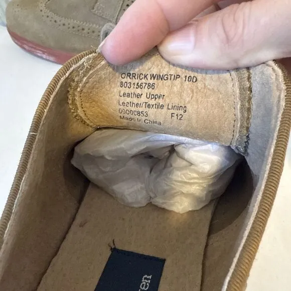 Polo Ralph Lauren Orrick 10 D‎ Tan Suede Leather Brogue Wingtip Casual Shoes