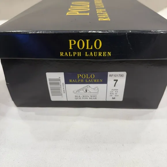 POLO RALPH LAUREN RF101790J QUILTON BEAR AMERICAN JUNIOR SNEAKERS COLOR RED/ BLK