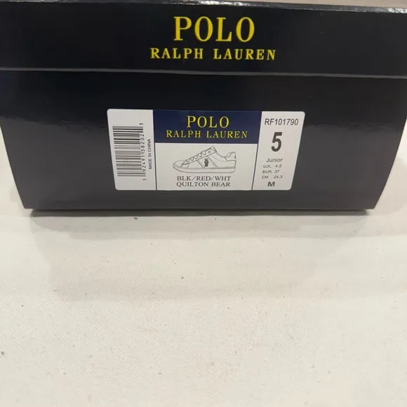 POLO RALPH LAUREN RF101790J QUILTON BEAR AMERICAN JUNIOR SNEAKERS COLOR RED/ BLK
