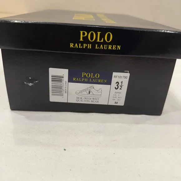 POLO RALPH LAUREN RF101790J QUILTON BEAR AMERICAN JUNIOR SNEAKERS COLOR RED/ BLK