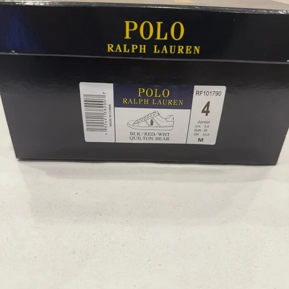 POLO RALPH LAUREN RF101790J QUILTON BEAR AMERICAN JUNIOR SNEAKERS COLOR RED/ BLK