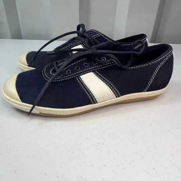 POLO Sport Blue &amp; White Tennis Shoes Leather Size 7.5 Women New Old Stock