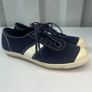 POLO Sport Blue &amp; White Tennis Shoes Leather Size 7.5 Women New Old Stock