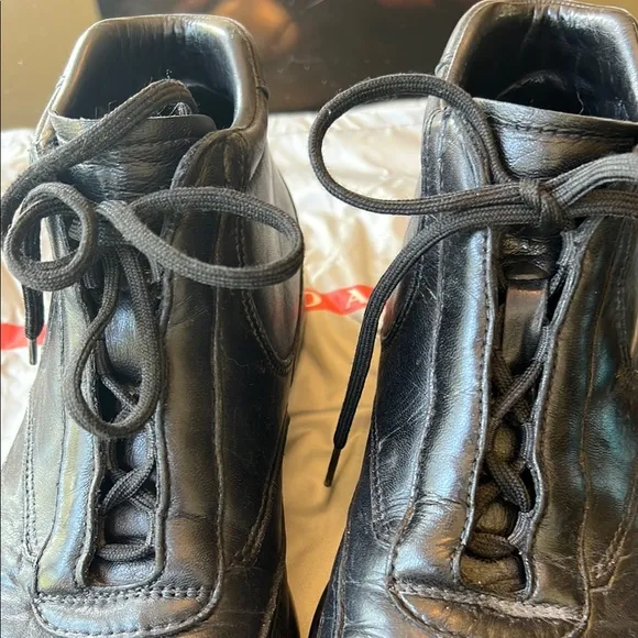 Prada 1999 Y2K Men’s Black Italian Sport Virbum high Top Leather shoes 7 US8