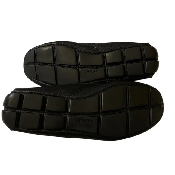 Prada Black‎ Leather Slip On Loafers size 9-